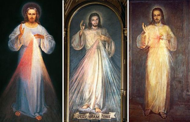 Trzy obrazy Jezus Miłosierny